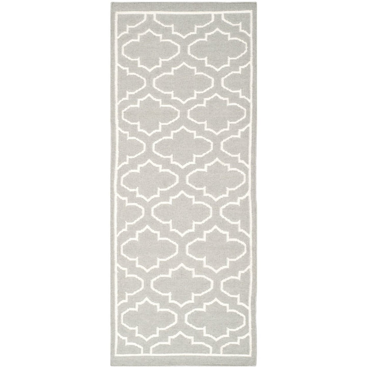 SAFAVIEH Dhurries DHU625B Handwoven Grey / Ivory Rug Image 1