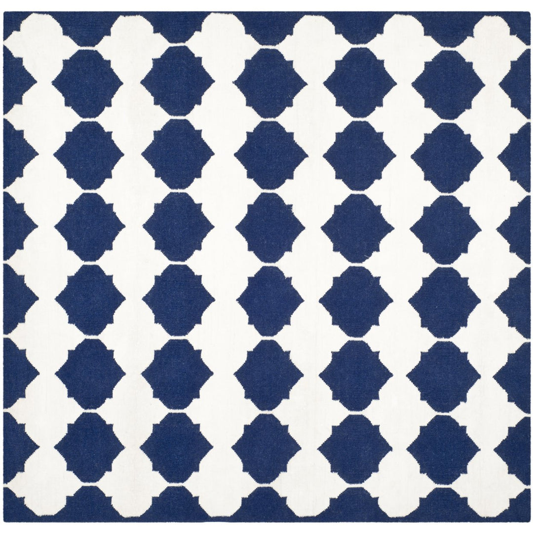 SAFAVIEH Dhurries DHU624D Handwoven Navy / Ivory Rug Image 1