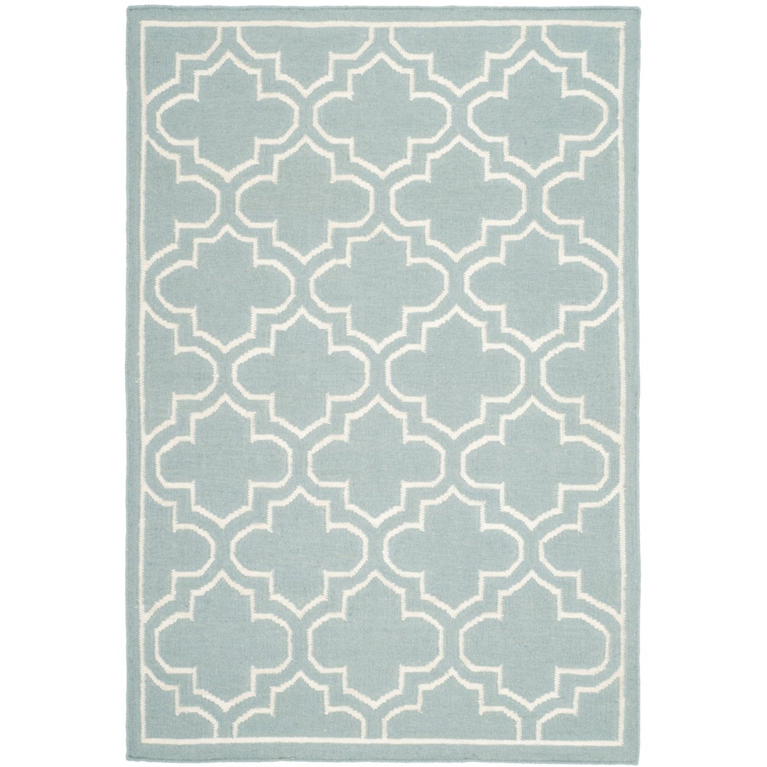 SAFAVIEH Dhurries DHU625A Handwoven Blue / Ivory Rug Image 1