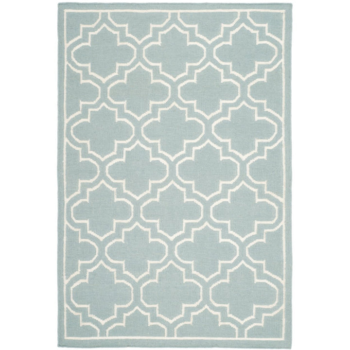 SAFAVIEH Dhurries DHU625A Handwoven Blue / Ivory Rug Image 1