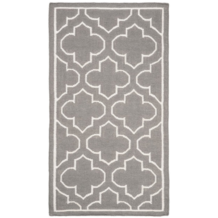 SAFAVIEH Dhurries DHU625B Handwoven Grey / Ivory Rug Image 1