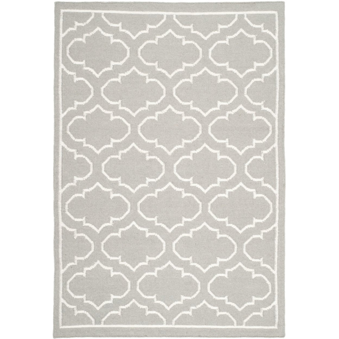 SAFAVIEH Dhurries DHU625B Handwoven Grey / Ivory Rug Image 1