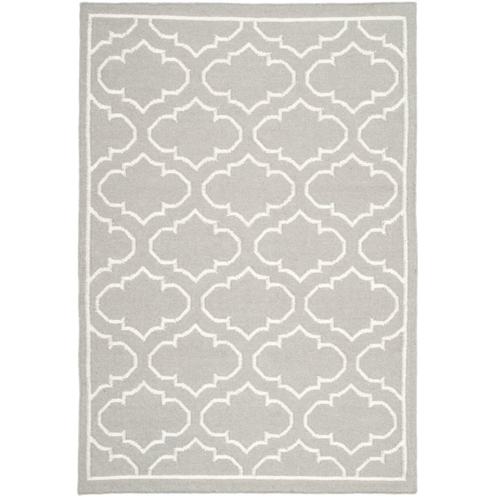 SAFAVIEH Dhurries DHU625B Handwoven Grey / Ivory Rug Image 1