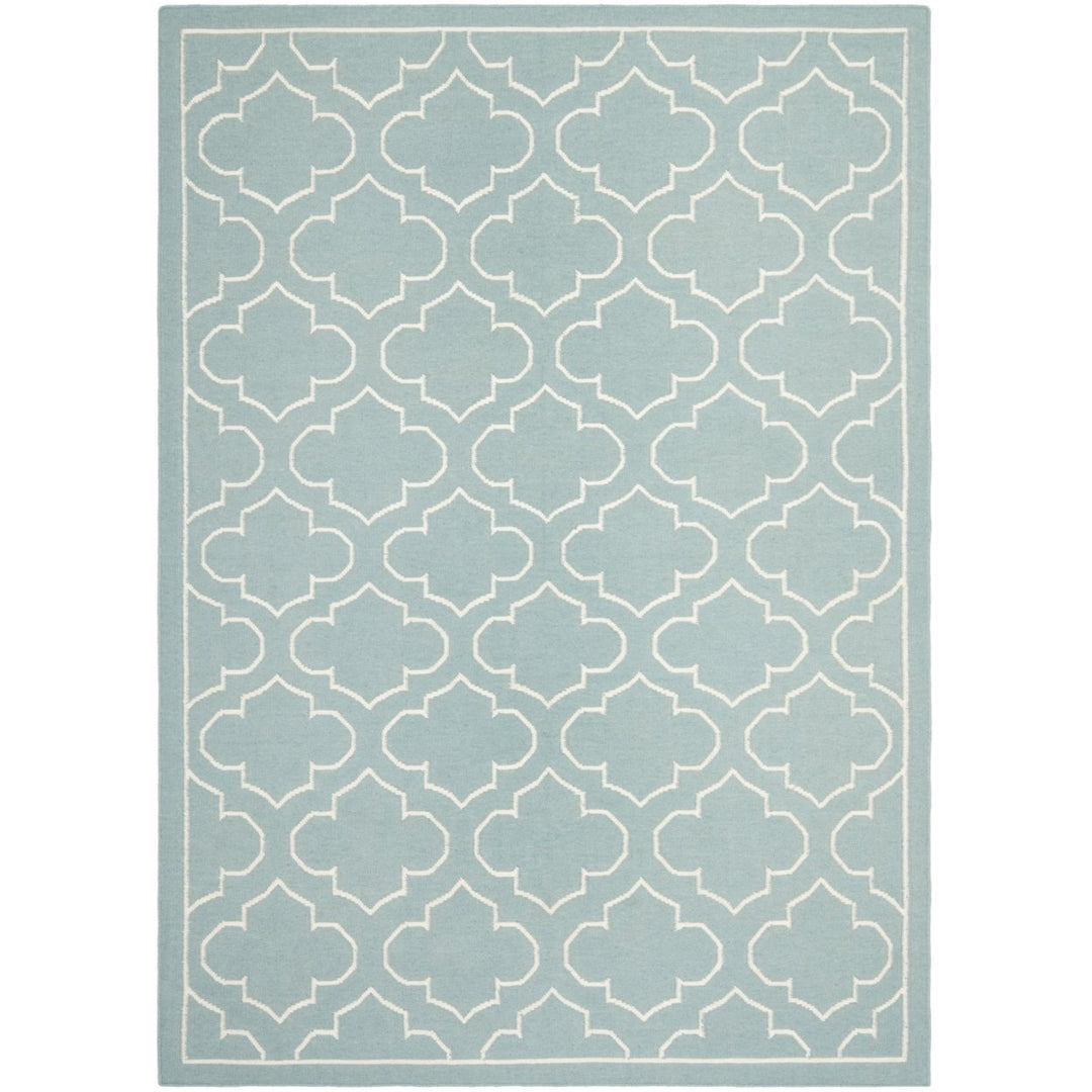 SAFAVIEH Dhurries DHU625A Handwoven Blue / Ivory Rug Image 1