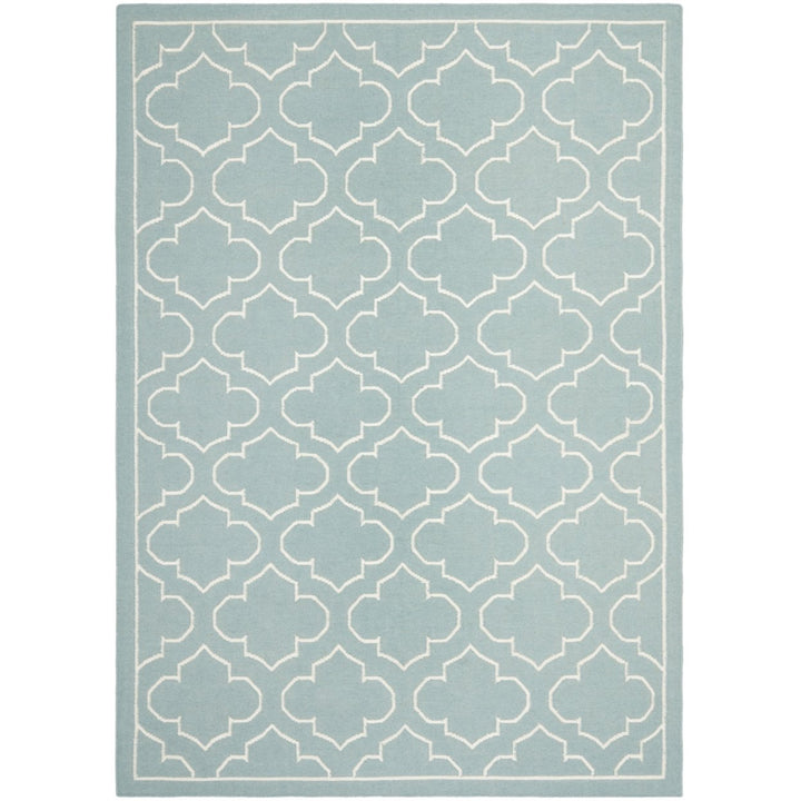 SAFAVIEH Dhurries DHU625A Handwoven Blue / Ivory Rug Image 1