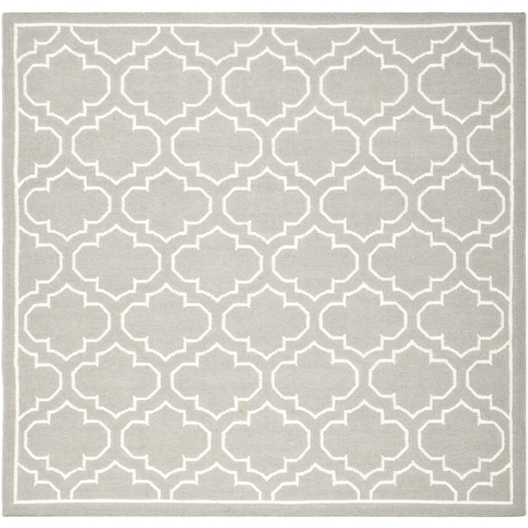 SAFAVIEH Dhurries DHU625B Handwoven Grey / Ivory Rug Image 1