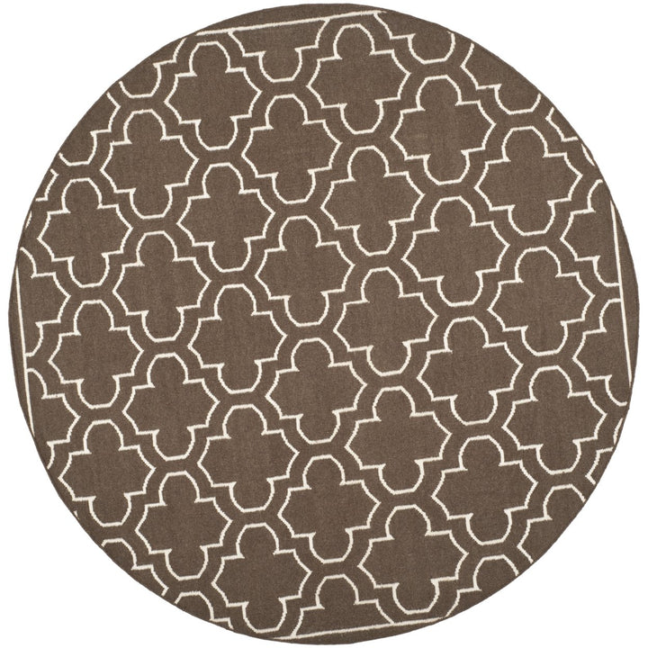 SAFAVIEH Dhurries DHU625C Handwoven Brown / Ivory Rug Image 1