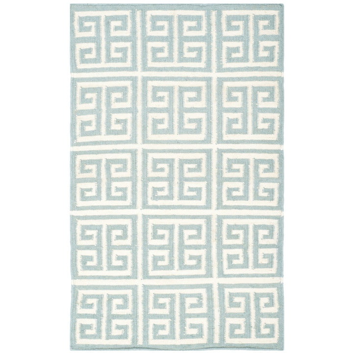 SAFAVIEH Dhurries DHU626A Handwoven Blue / Ivory Rug Image 1