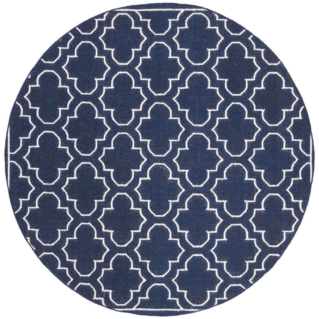 SAFAVIEH Dhurries DHU625D Handwoven Navy / Ivory Rug Image 1