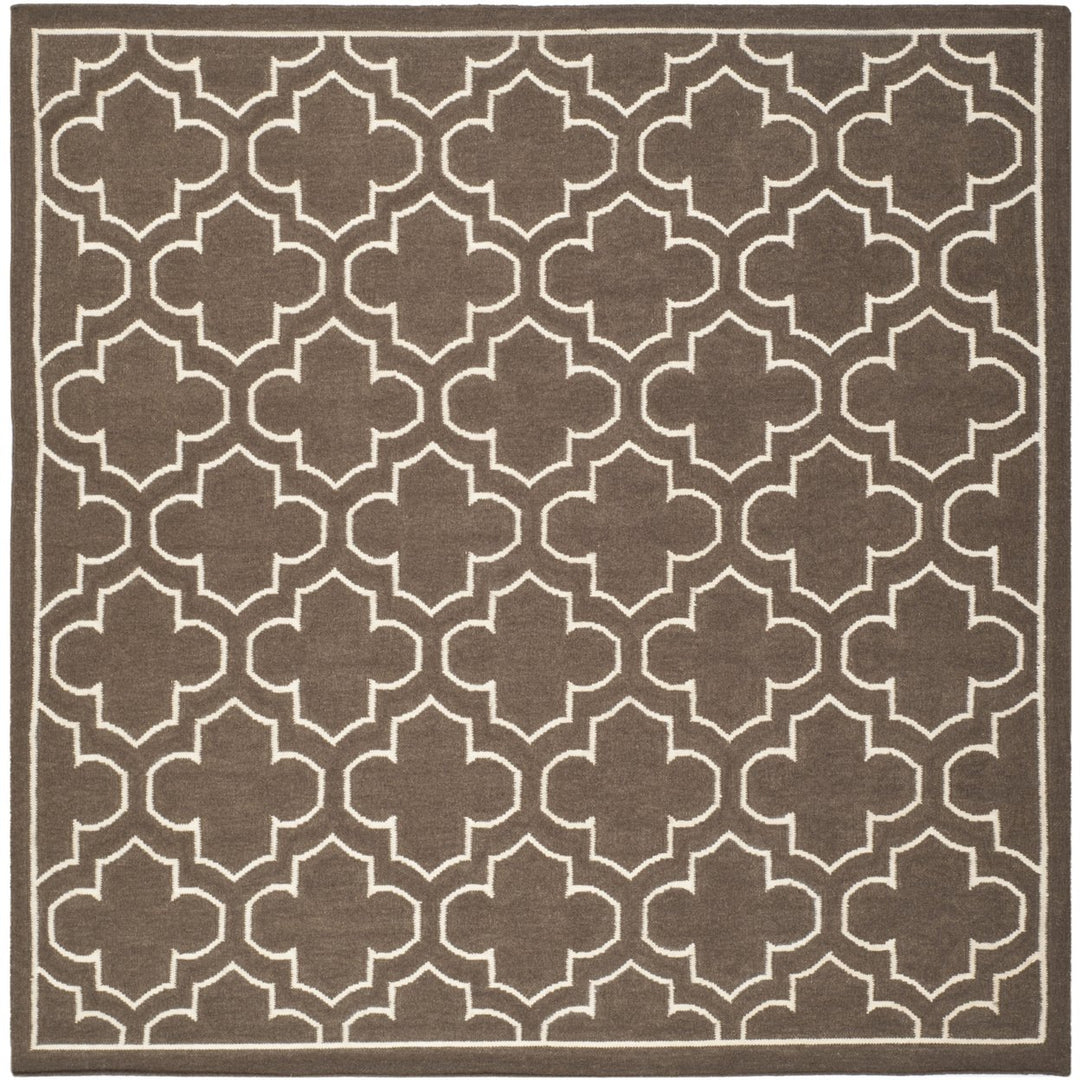 SAFAVIEH Dhurries DHU625C Handwoven Brown / Ivory Rug Image 1