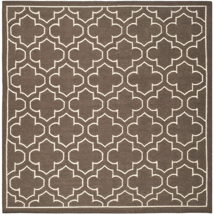 SAFAVIEH Dhurries DHU625C Handwoven Brown / Ivory Rug Image 1