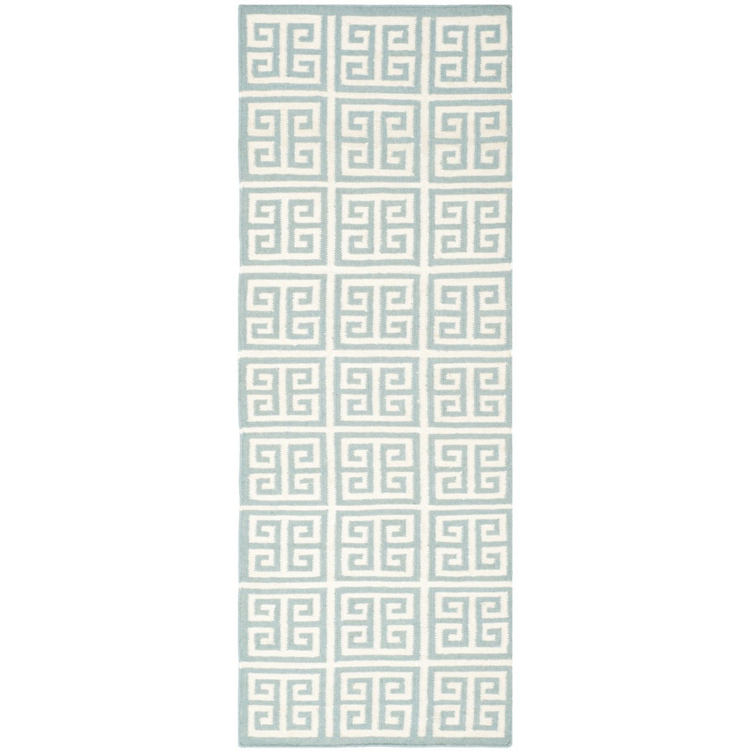 SAFAVIEH Dhurries DHU626A Handwoven Blue / Ivory Rug Image 1