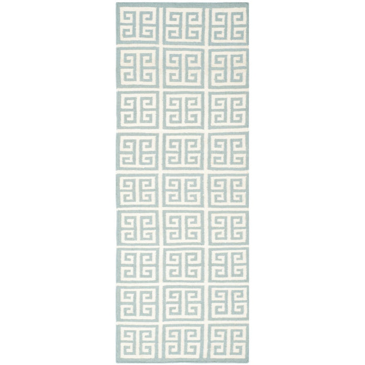 SAFAVIEH Dhurries DHU626A Handwoven Blue / Ivory Rug Image 1