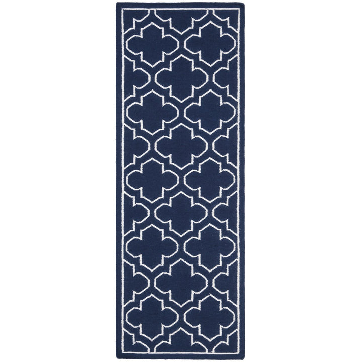 SAFAVIEH Dhurries DHU625D Handwoven Navy / Ivory Rug Image 1