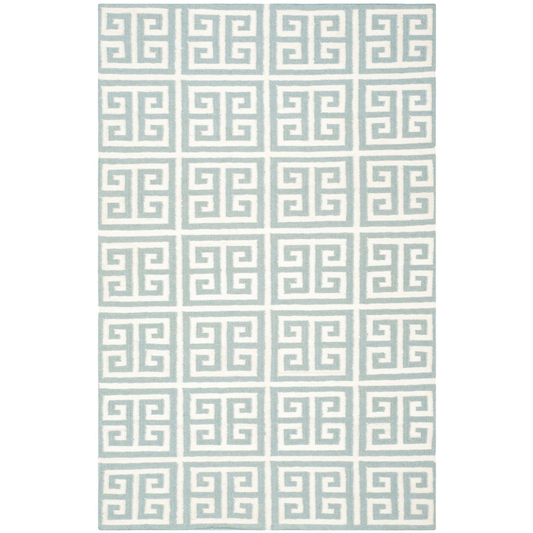 SAFAVIEH Dhurries DHU626A Handwoven Blue / Ivory Rug Image 1