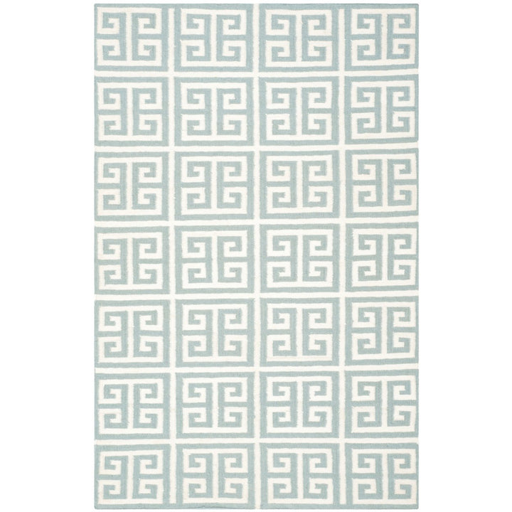 SAFAVIEH Dhurries DHU626A Handwoven Blue / Ivory Rug Image 1