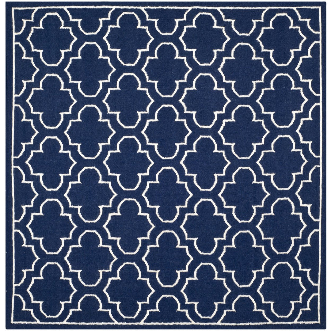 SAFAVIEH Dhurries DHU625D Handwoven Navy / Ivory Rug Image 1