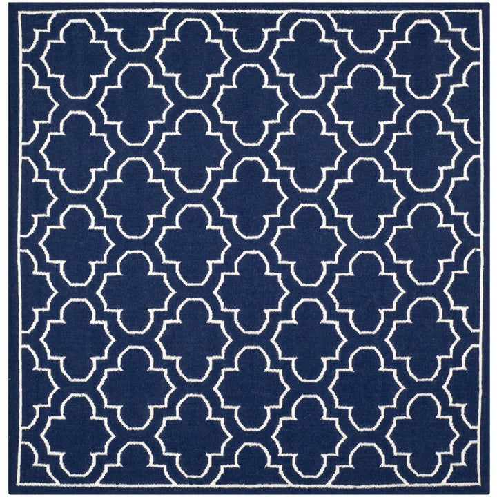 SAFAVIEH Dhurries DHU625D Handwoven Navy / Ivory Rug Image 1