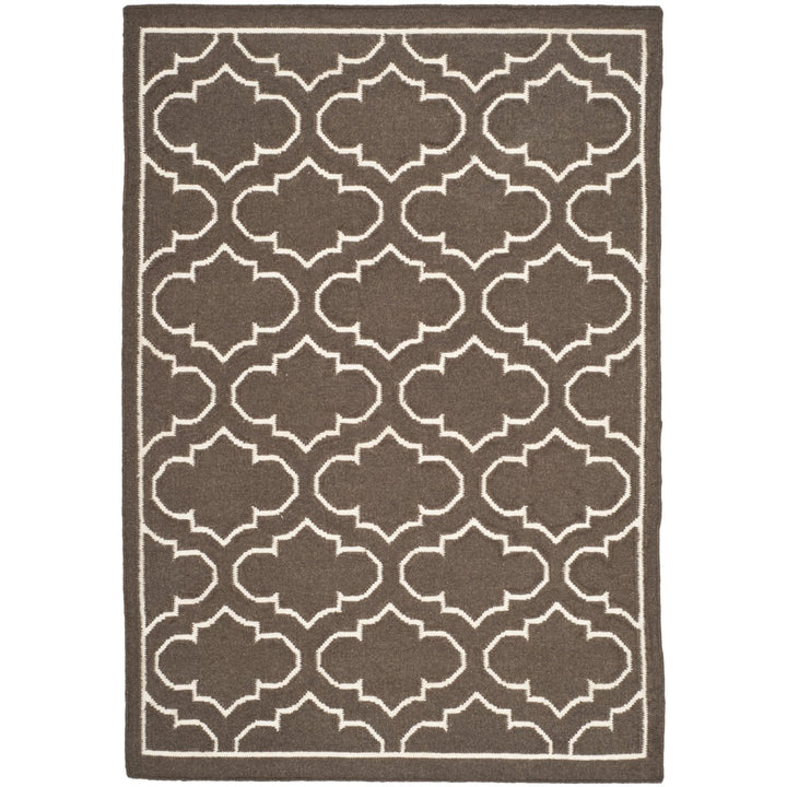 SAFAVIEH Dhurries DHU625C Handwoven Brown / Ivory Rug Image 1