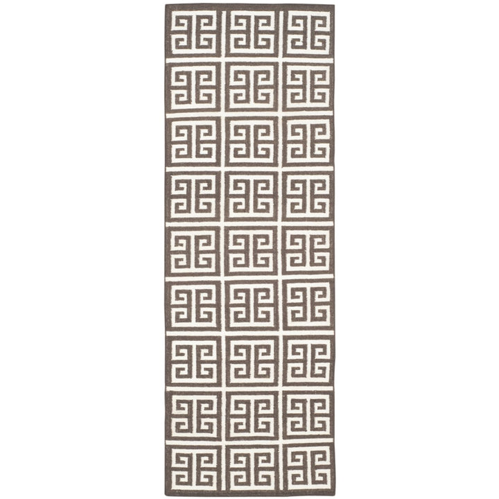 SAFAVIEH Dhurries DHU626C Handwoven Brown / Ivory Rug Image 1