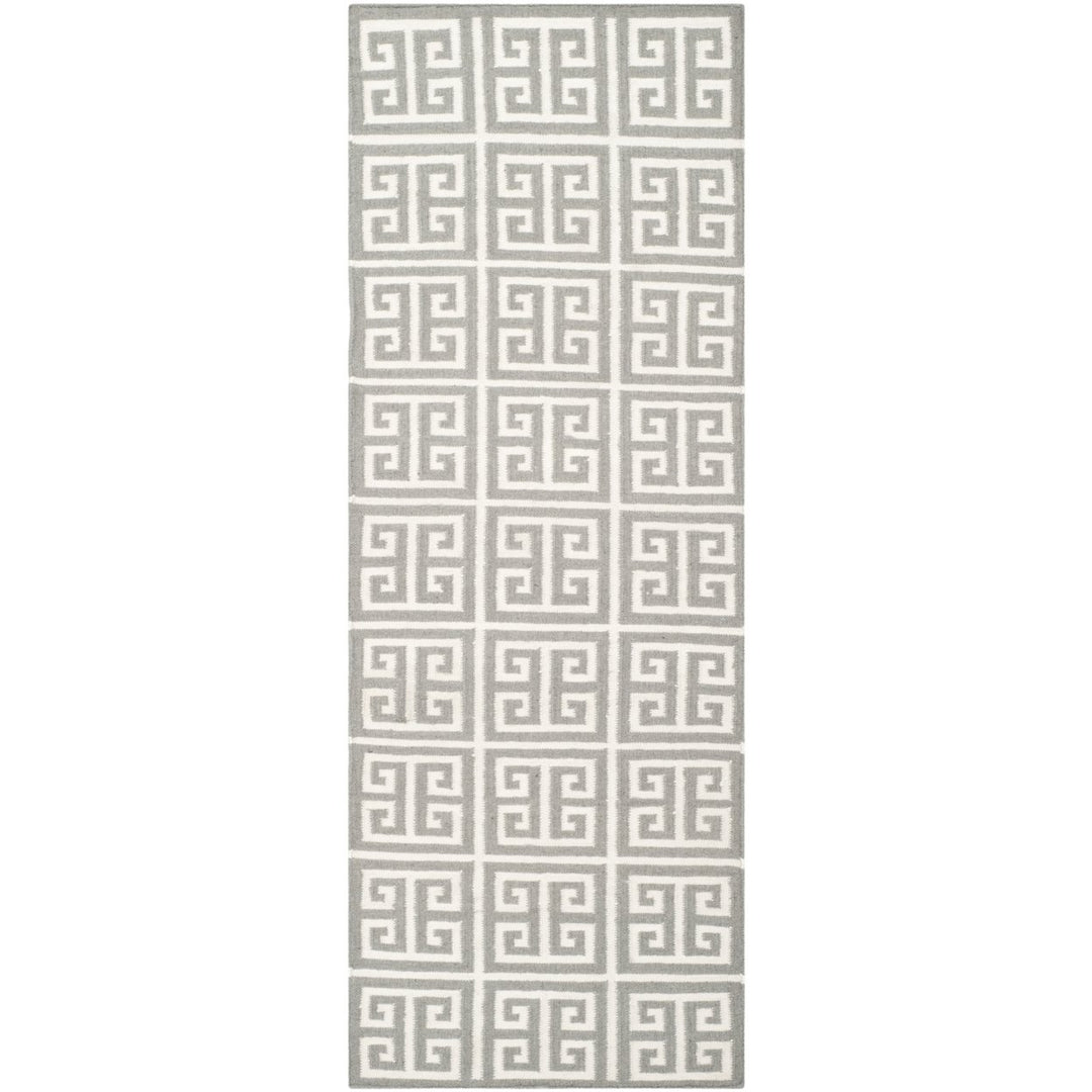 SAFAVIEH Dhurries DHU626B Handwoven Grey / Ivory Rug Image 1