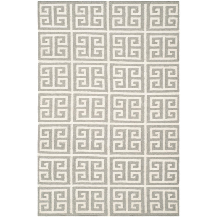 SAFAVIEH Dhurries DHU626B Handwoven Grey / Ivory Rug Image 1