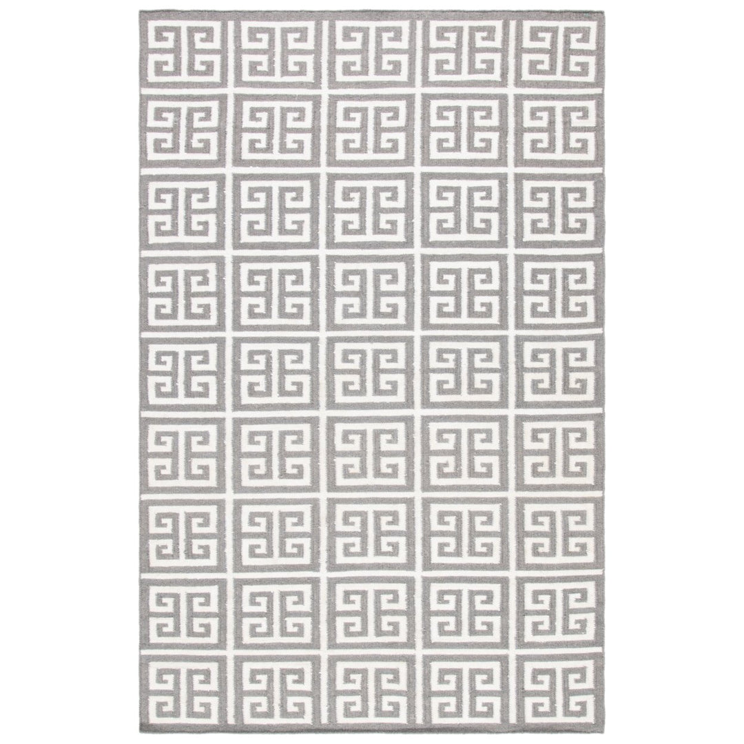 SAFAVIEH Dhurries DHU626B Handwoven Grey / Ivory Rug Image 1