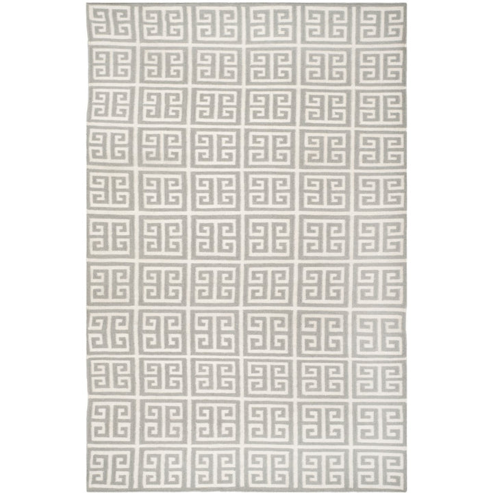 SAFAVIEH Dhurries DHU626B Handwoven Grey / Ivory Rug Image 1