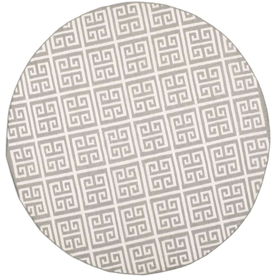 SAFAVIEH Dhurries DHU626B Handwoven Grey / Ivory Rug Image 1