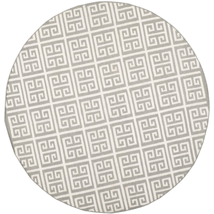 SAFAVIEH Dhurries DHU626B Handwoven Grey / Ivory Rug Image 1