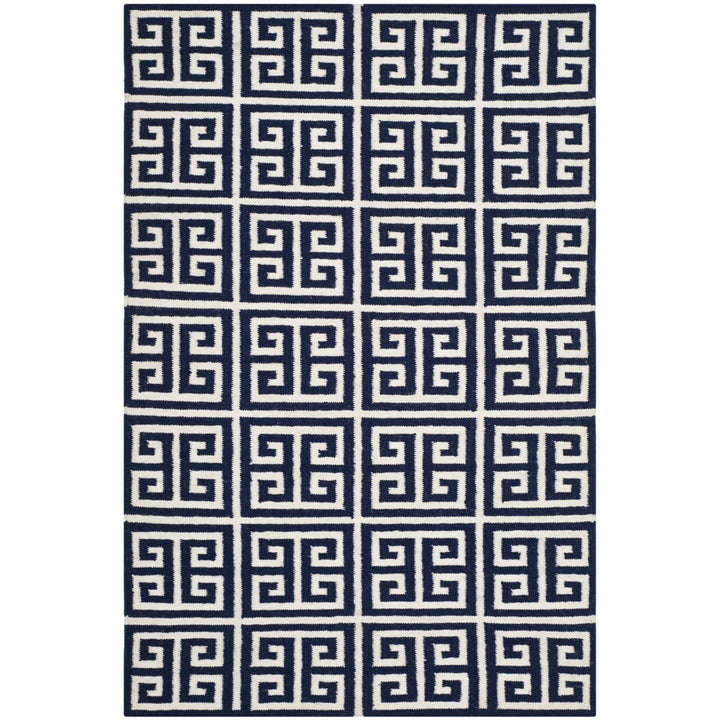 SAFAVIEH Dhurries DHU626D Handwoven Navy / Ivory Rug Image 1