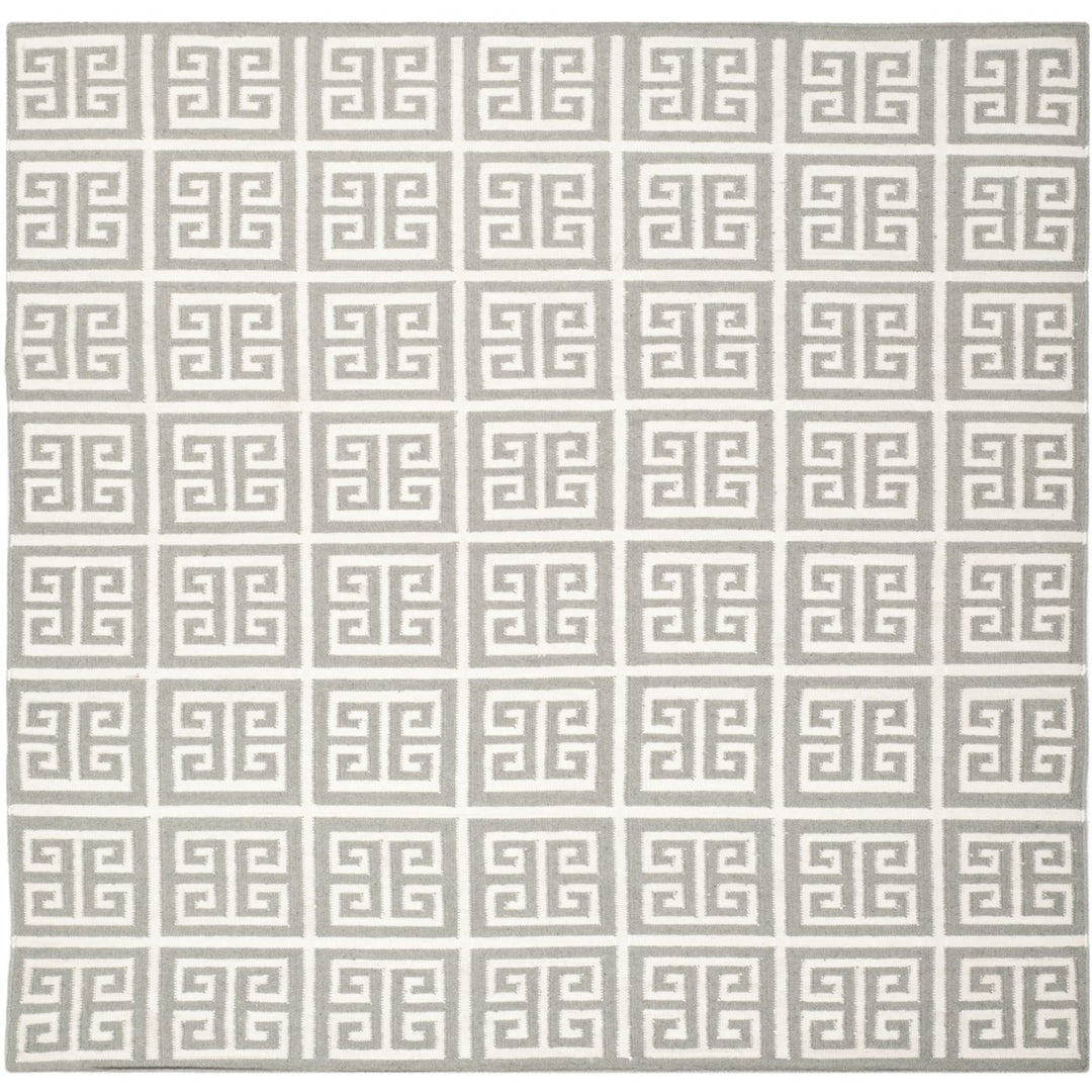 SAFAVIEH Dhurries DHU626B Handwoven Grey / Ivory Rug Image 1