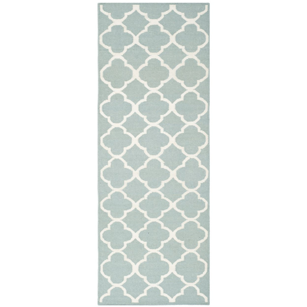 SAFAVIEH Dhurries DHU627A Handwoven Blue / Ivory Rug Image 1