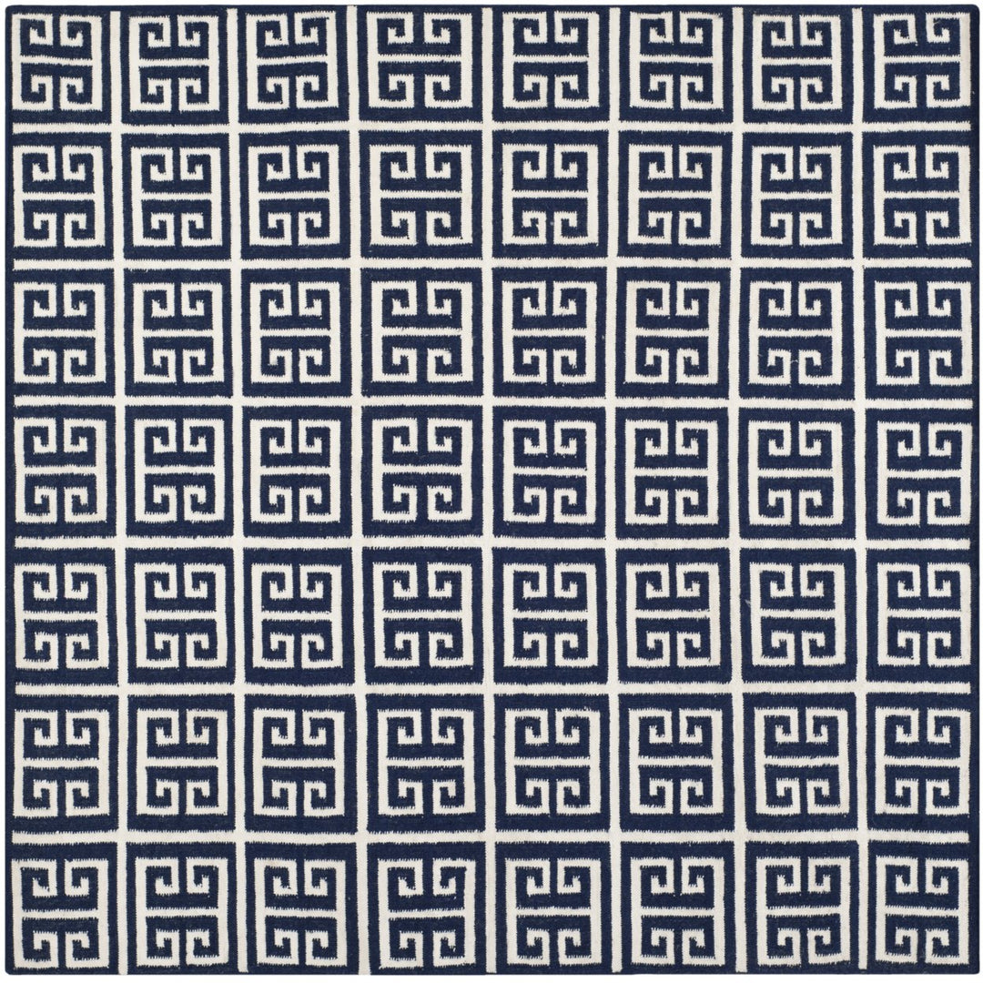 SAFAVIEH Dhurries DHU626D Handwoven Navy / Ivory Rug Image 1