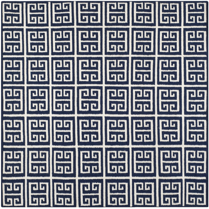 SAFAVIEH Dhurries DHU626D Handwoven Navy / Ivory Rug Image 1