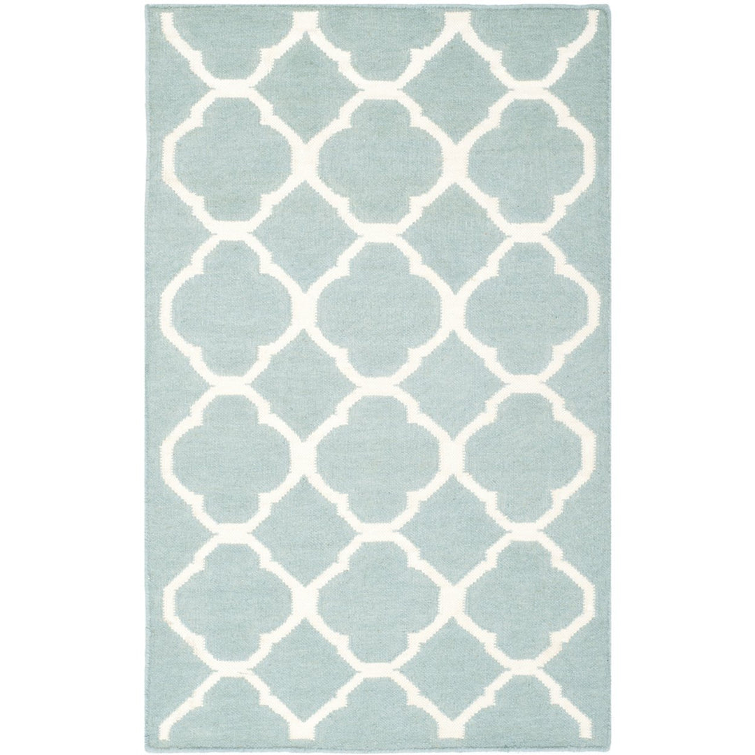 SAFAVIEH Dhurries DHU627A Handwoven Blue / Ivory Rug Image 1