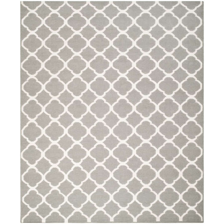 SAFAVIEH Dhurries DHU627B Handwoven Grey / Ivory Rug Image 1