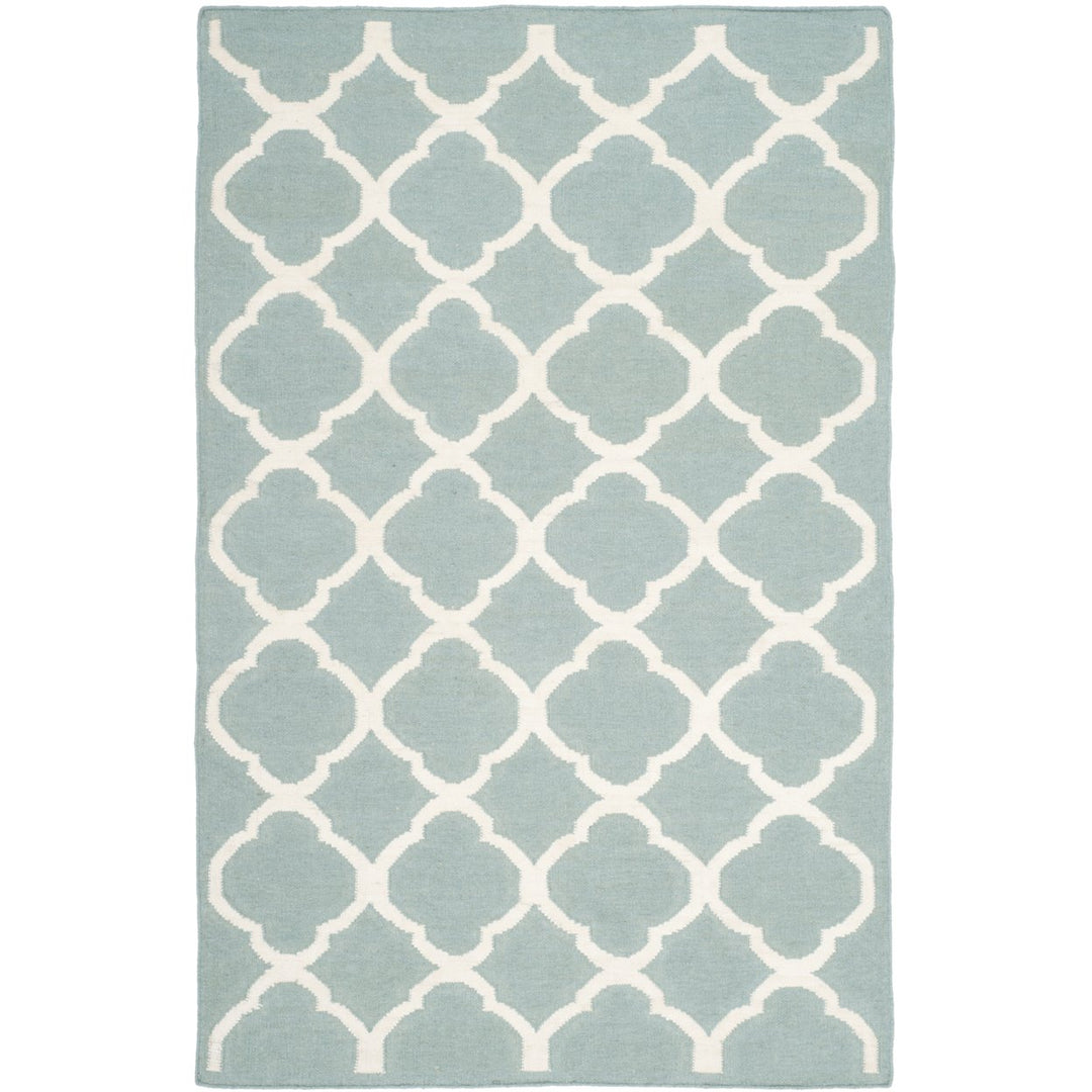 SAFAVIEH Dhurries DHU627A Handwoven Blue / Ivory Rug Image 1