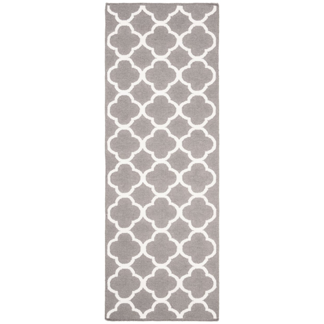 SAFAVIEH Dhurries DHU627B Handwoven Grey / Ivory Rug Image 3