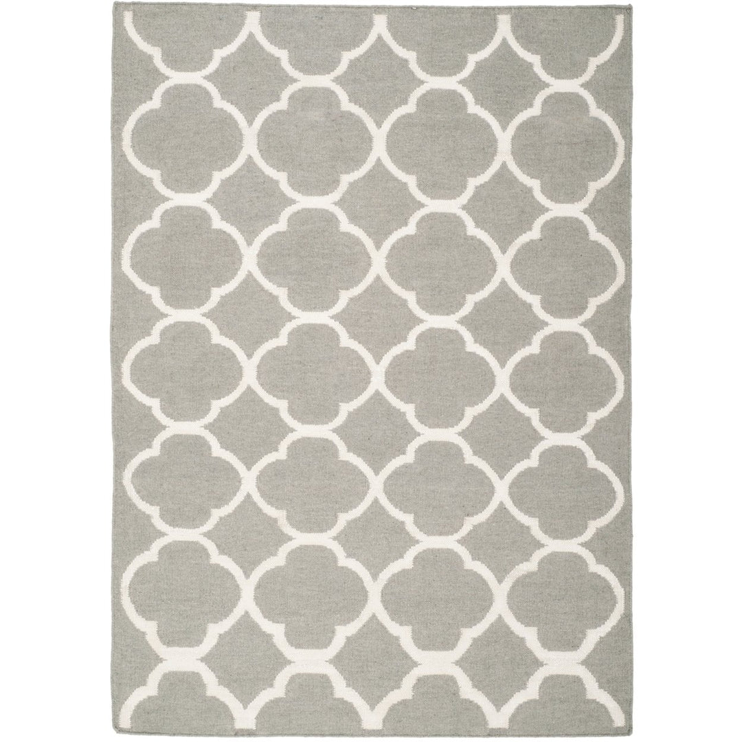 SAFAVIEH Dhurries DHU627B Handwoven Grey / Ivory Rug Image 4