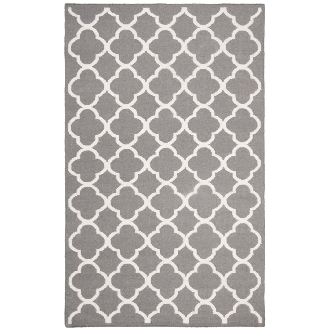 SAFAVIEH Dhurries DHU627B Handwoven Grey / Ivory Rug Image 5