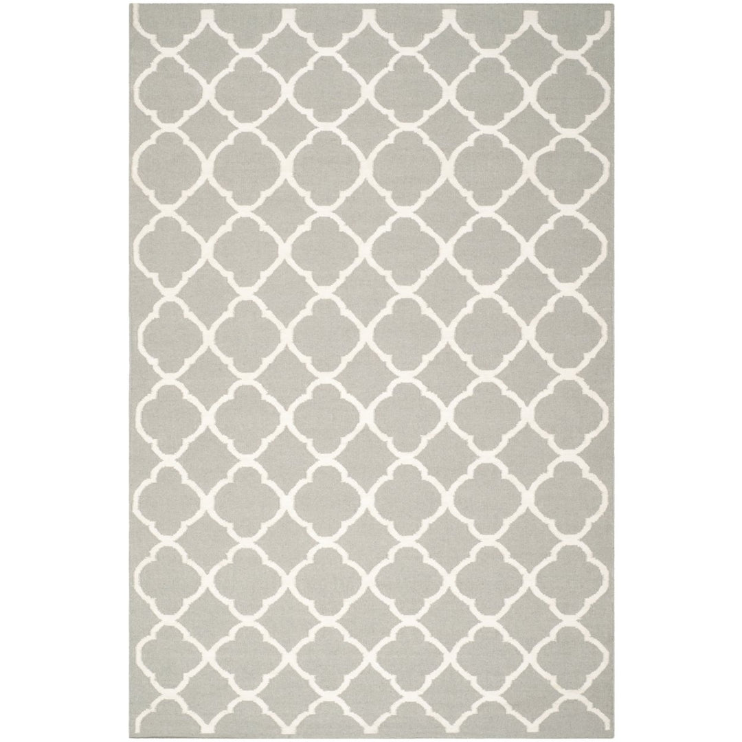 SAFAVIEH Dhurries DHU627B Handwoven Grey / Ivory Rug Image 6