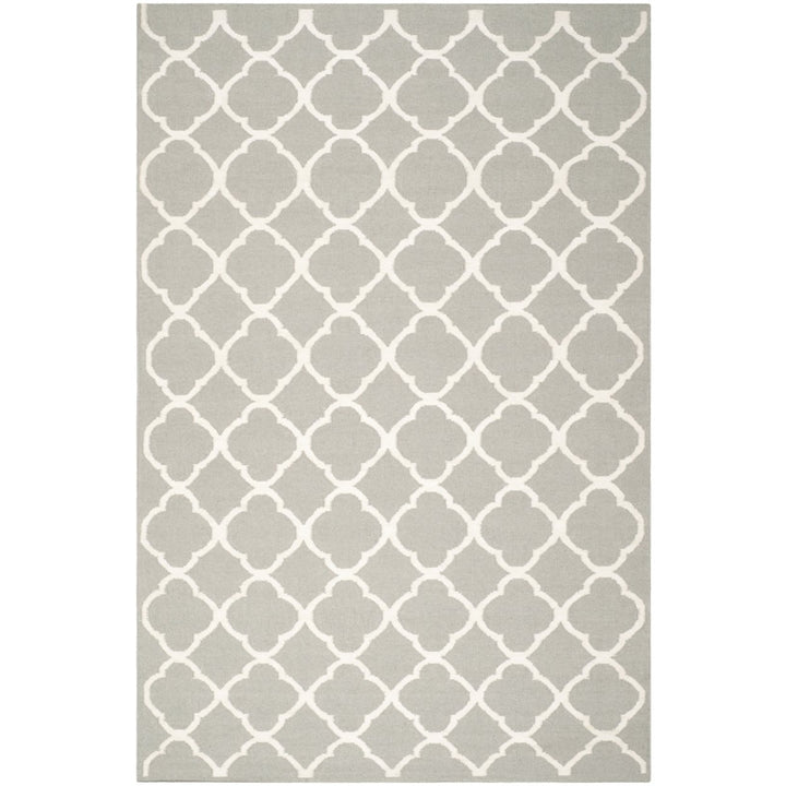 SAFAVIEH Dhurries DHU627B Handwoven Grey / Ivory Rug Image 6