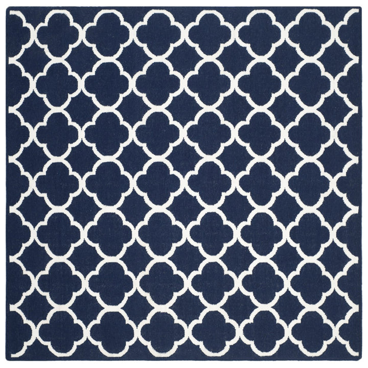 SAFAVIEH Dhurries DHU627D Handwoven Navy / Ivory Rug Image 1