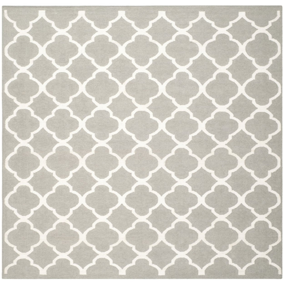 SAFAVIEH Dhurries DHU627B Handwoven Grey / Ivory Rug Image 8