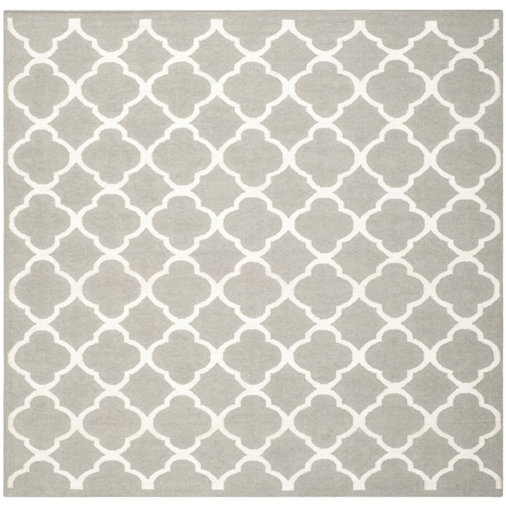 SAFAVIEH Dhurries DHU627B Handwoven Grey / Ivory Rug Image 8