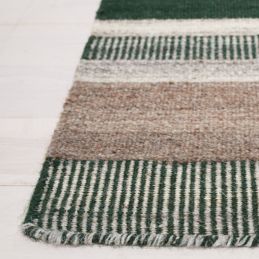 SAFAVIEH Dhurries DHU628Y Handwoven Green / Grey Rug Image 6