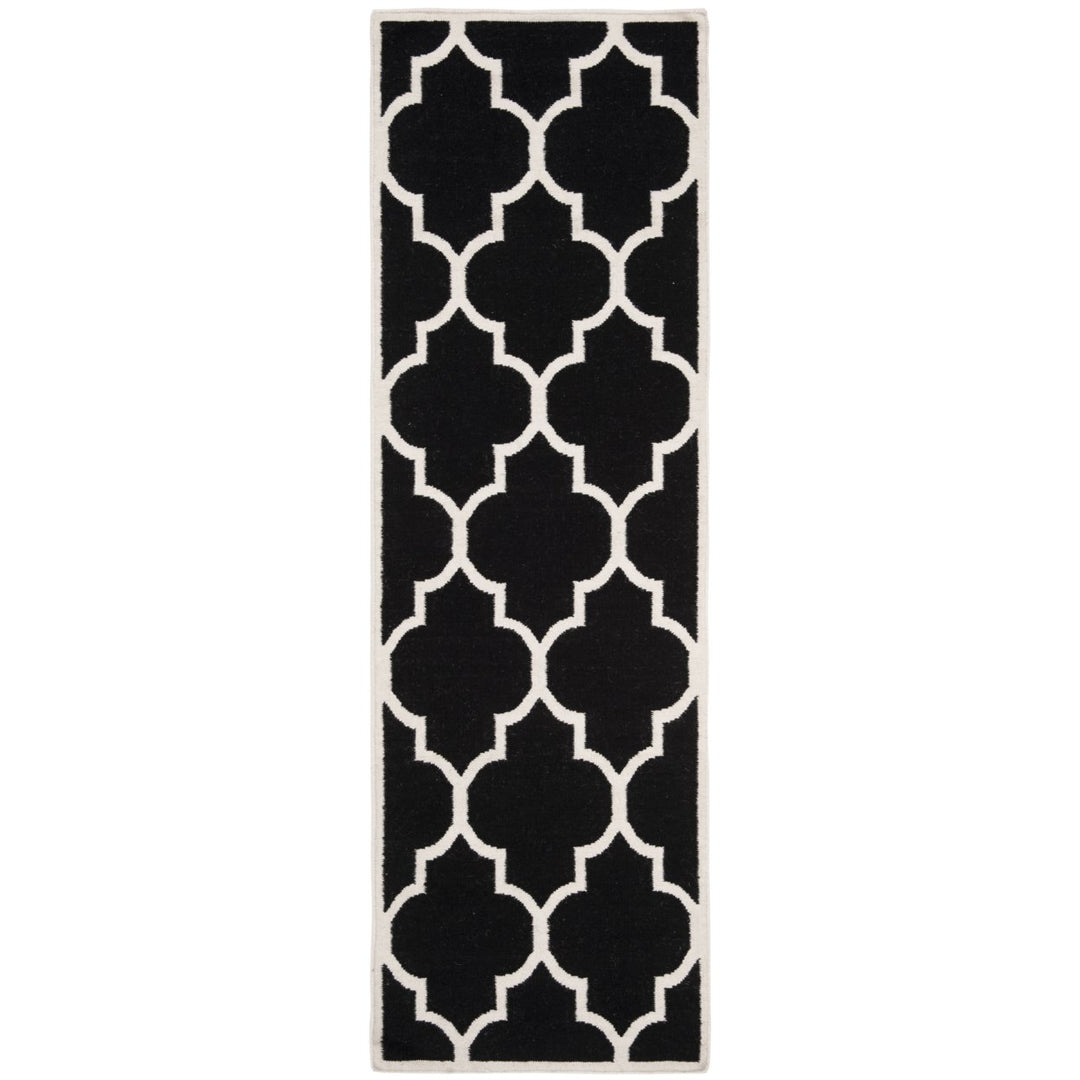 SAFAVIEH Dhurries DHU632A Handwoven Black / Ivory Rug Image 1