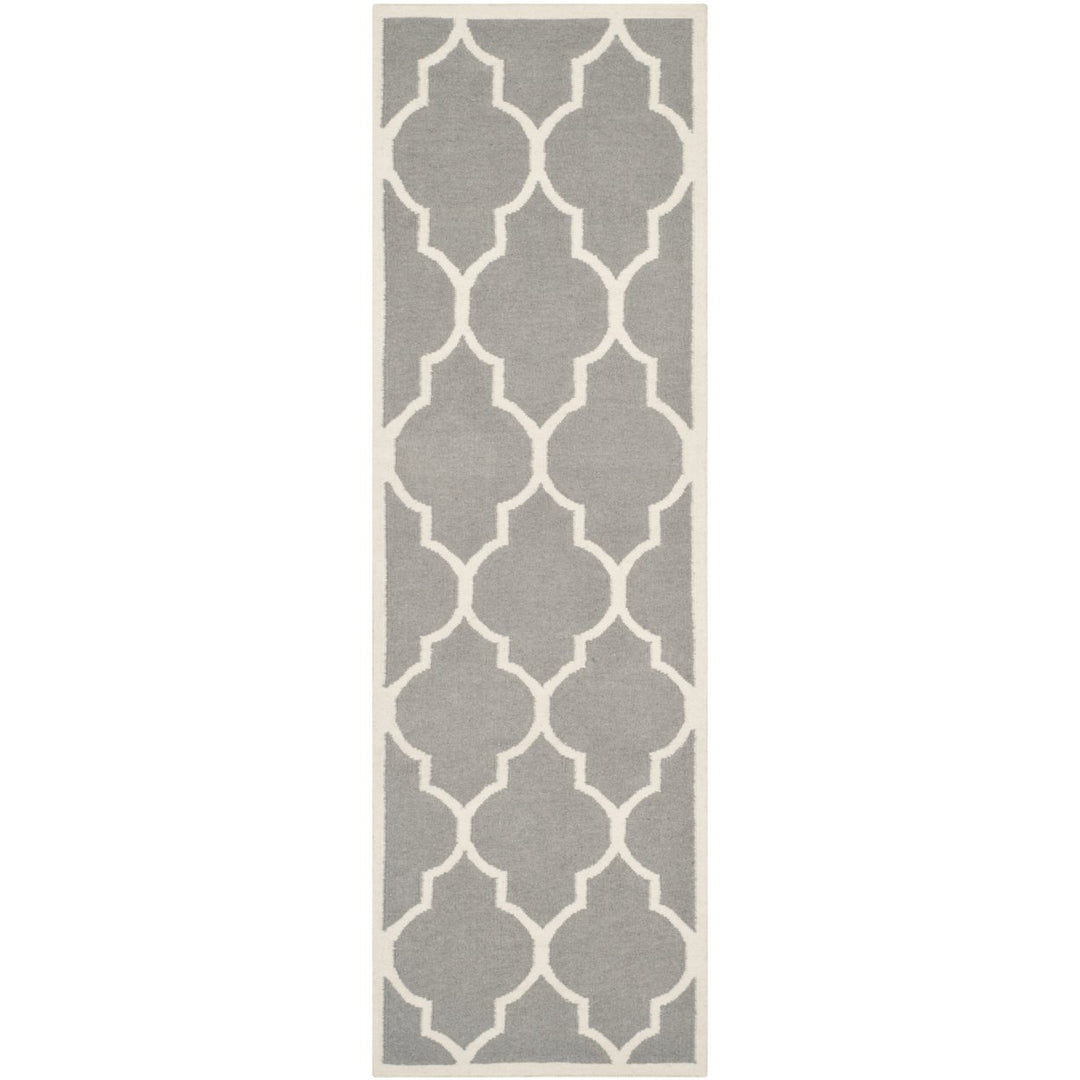 SAFAVIEH Dhurries DHU632B Handwoven Grey / Ivory Rug Image 1