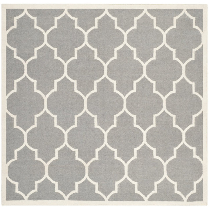 SAFAVIEH Dhurries DHU632B Handwoven Grey / Ivory Rug Image 1